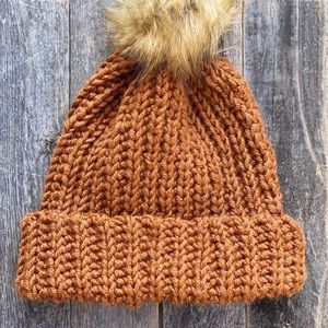 Handmade crochet beanies with Pom